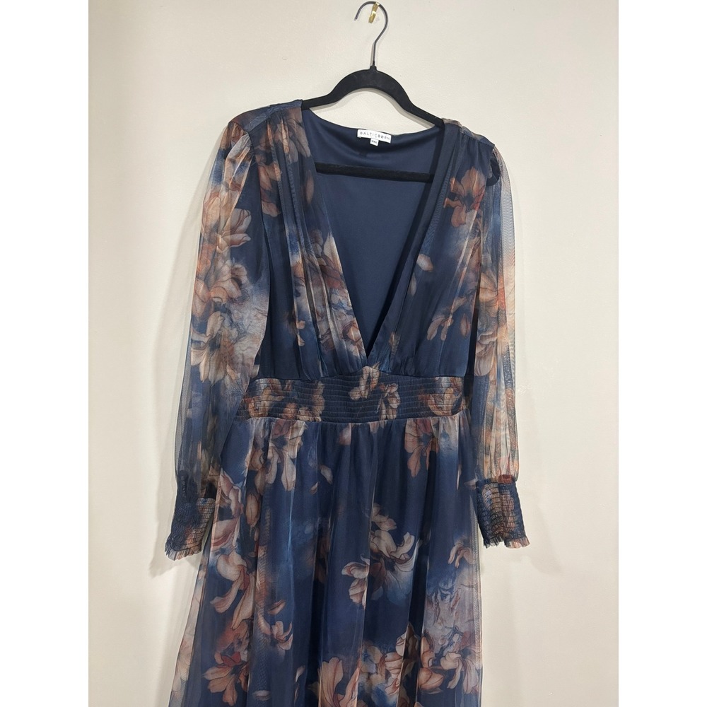 Baltic Born Floral Maxi Dress 3XL Blue Sheer Boho Romantic Cottagecore - Picture 4 of 8